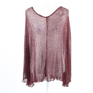 Dark brown open knit stretch PURP7E poncho OS NWT